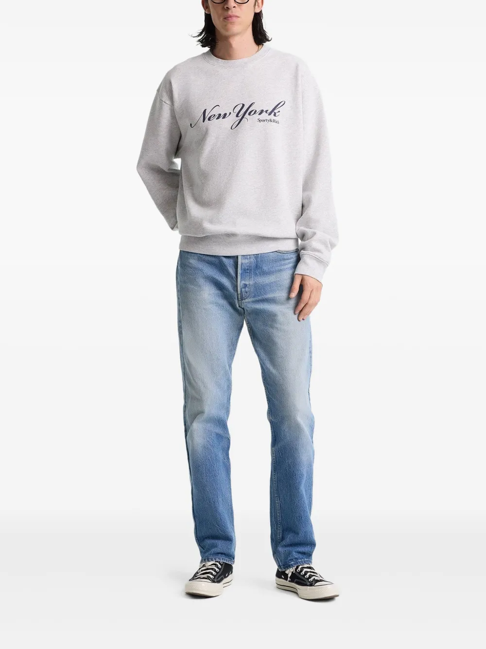 Sporty & Rich Sweater met logoprint Grijs