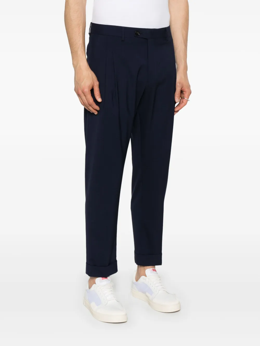 BE ABLE Broek met geplooid detail Blauw