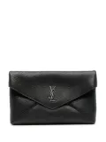Saint Laurent logo-plaque clutch bag - Black