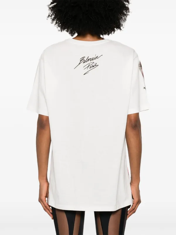 Balmain face-print T-shirt | White | FARFETCH