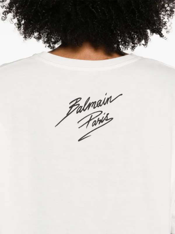 Balmain face-print T-shirt | White | FARFETCH