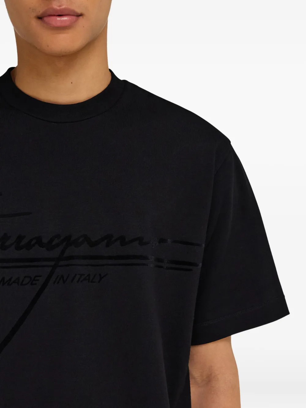 Ferragamo T-shirt met logoprint Zwart
