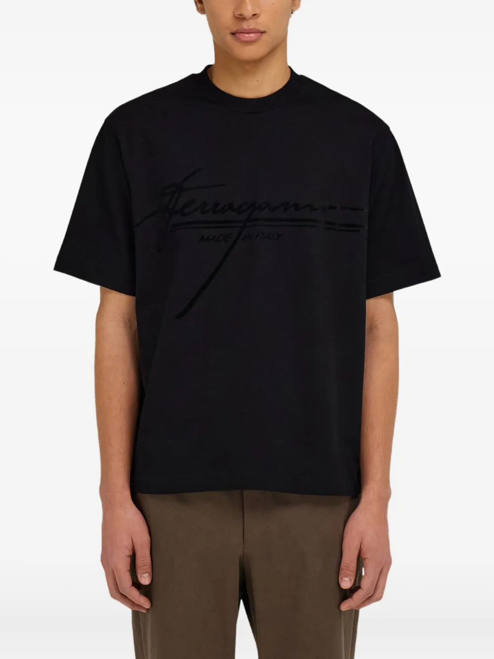 Ferragamo T-shirt met logoprint Zwart