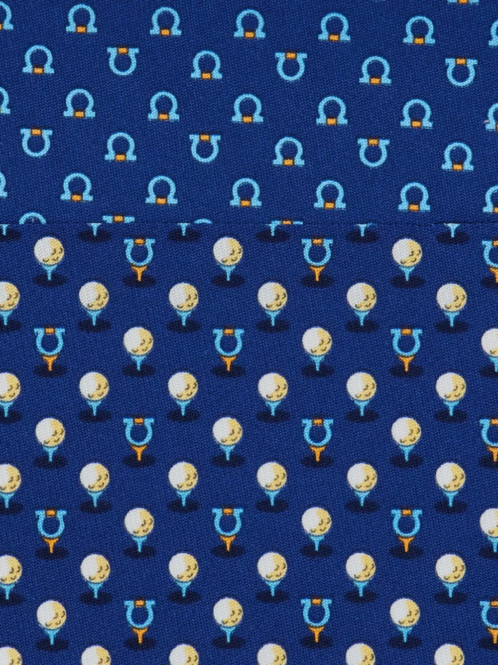 Ferragamo Zijden stropdas met Gancini-patroon Blauw
