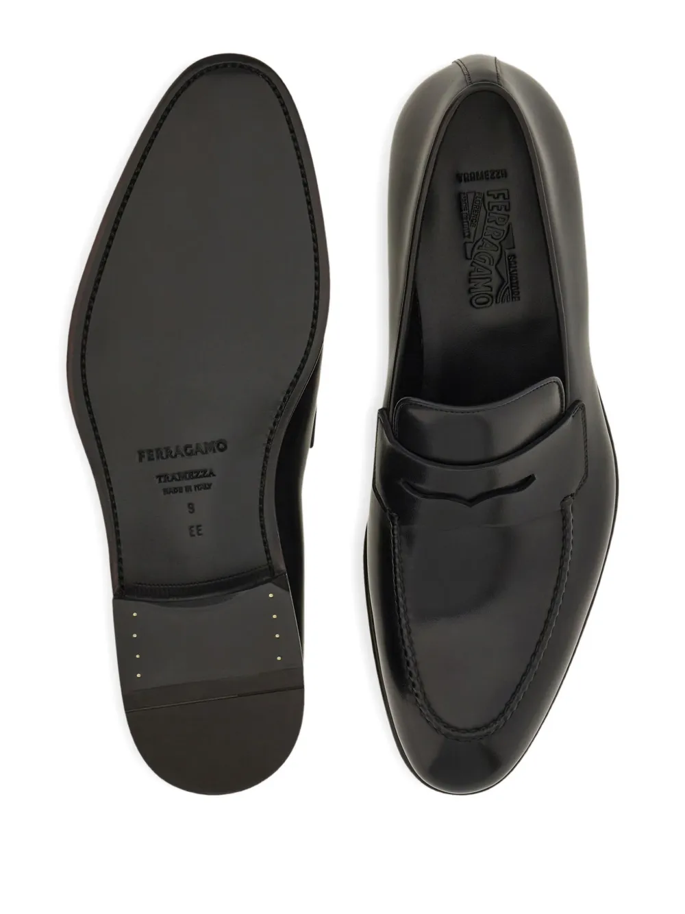 Ferragamo leather loafers Black