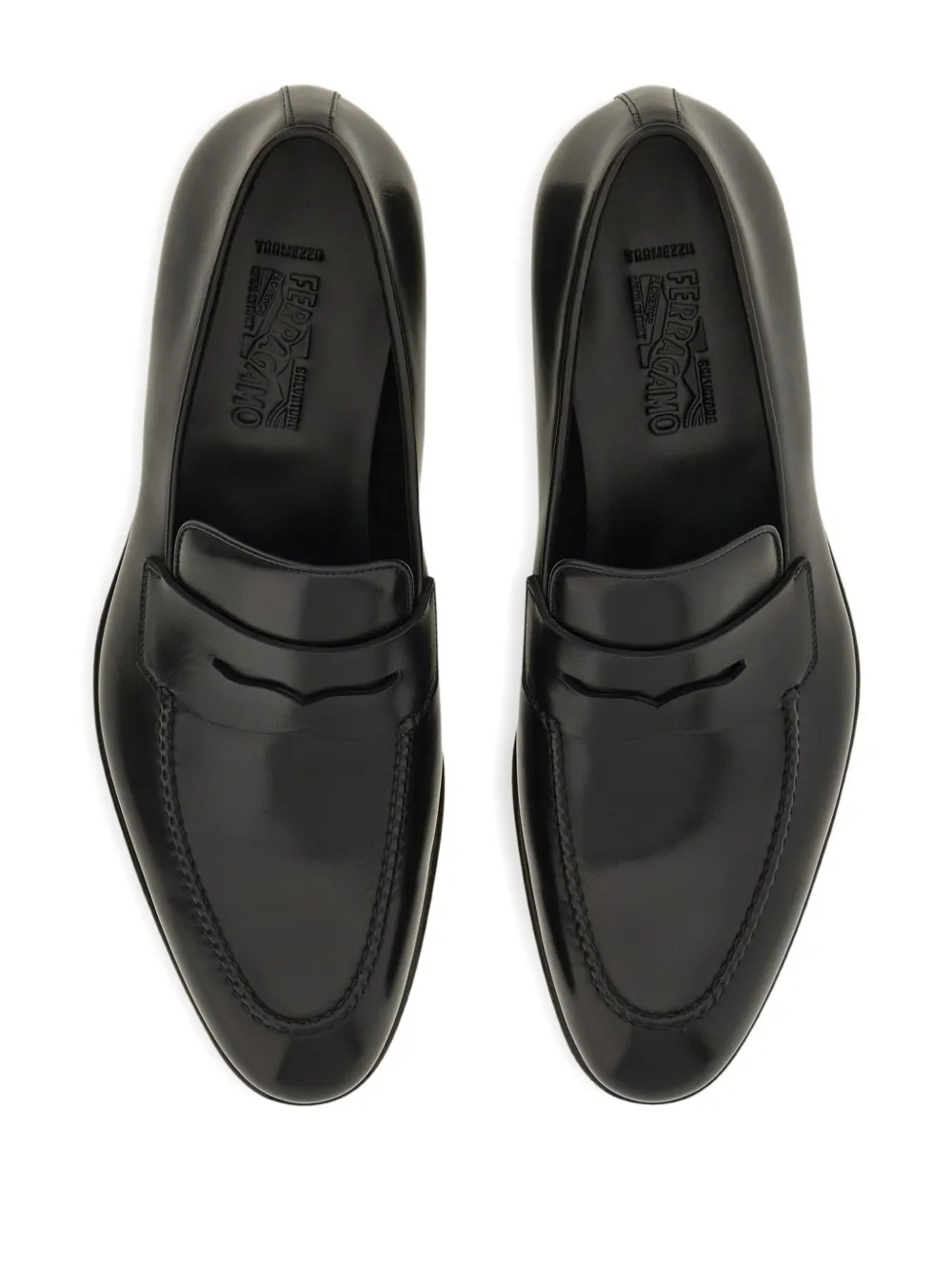 Ferragamo leather loafers Black
