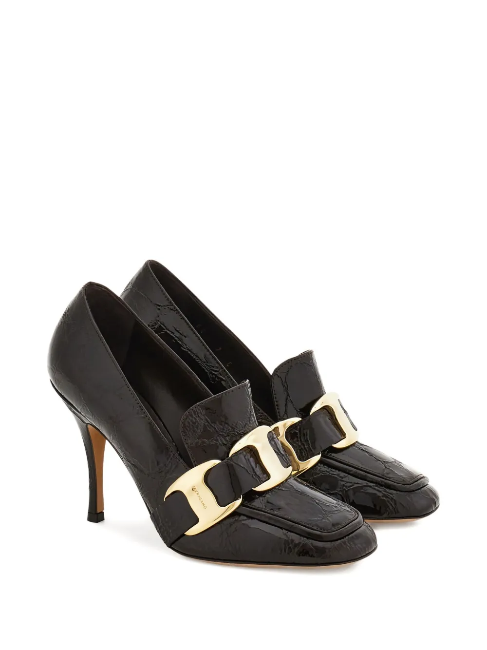 Ferragamo 95mm crocodile-effect pumps Brown