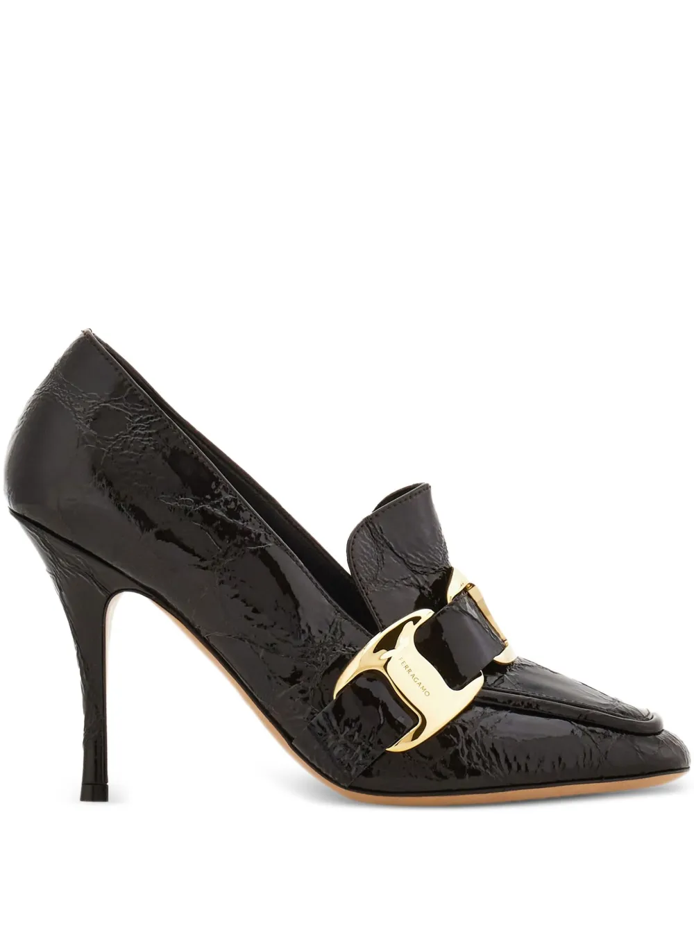 Ferragamo 95mm crocodile-effect pumps Brown