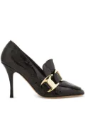 Ferragamo 95mm crocodile-effect pumps - Brown