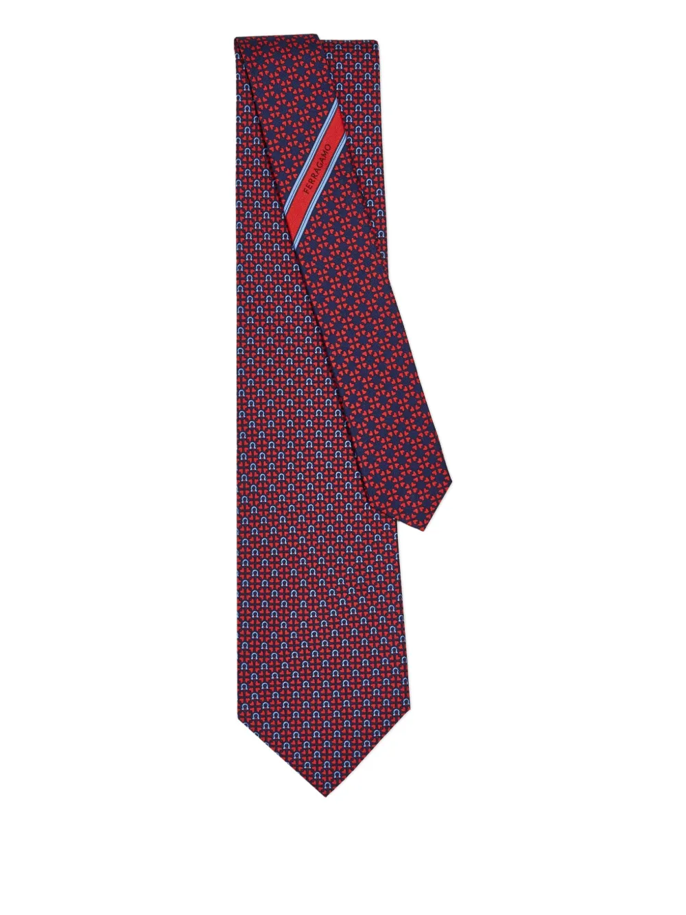Ferragamo graphic-pattern silk tie | Blue | Image 1