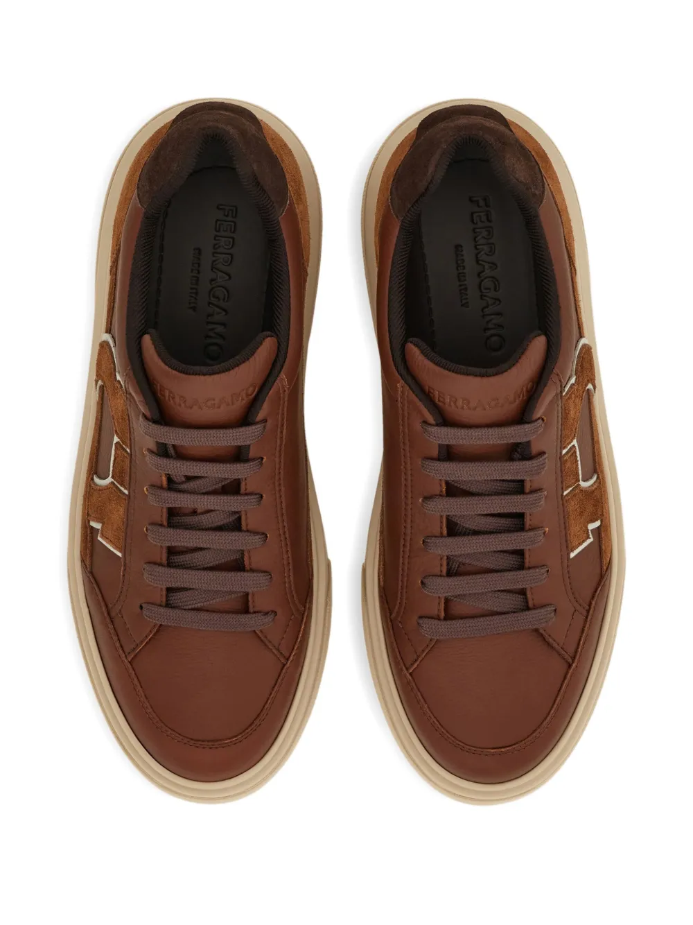 Ferragamo Leren sneakers Bruin