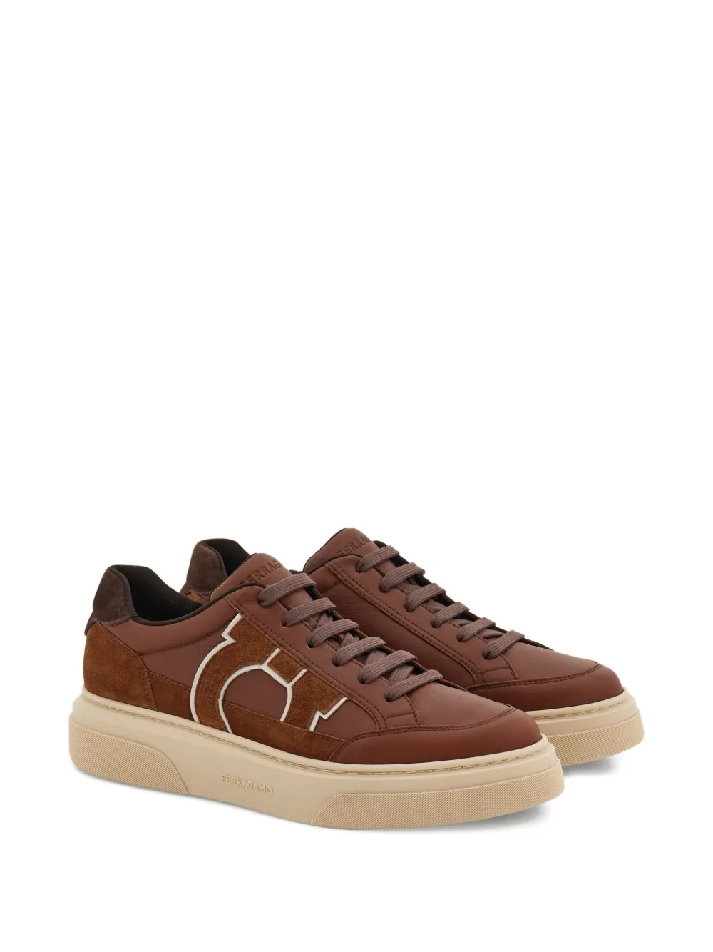 Ferragamo Leren sneakers Bruin