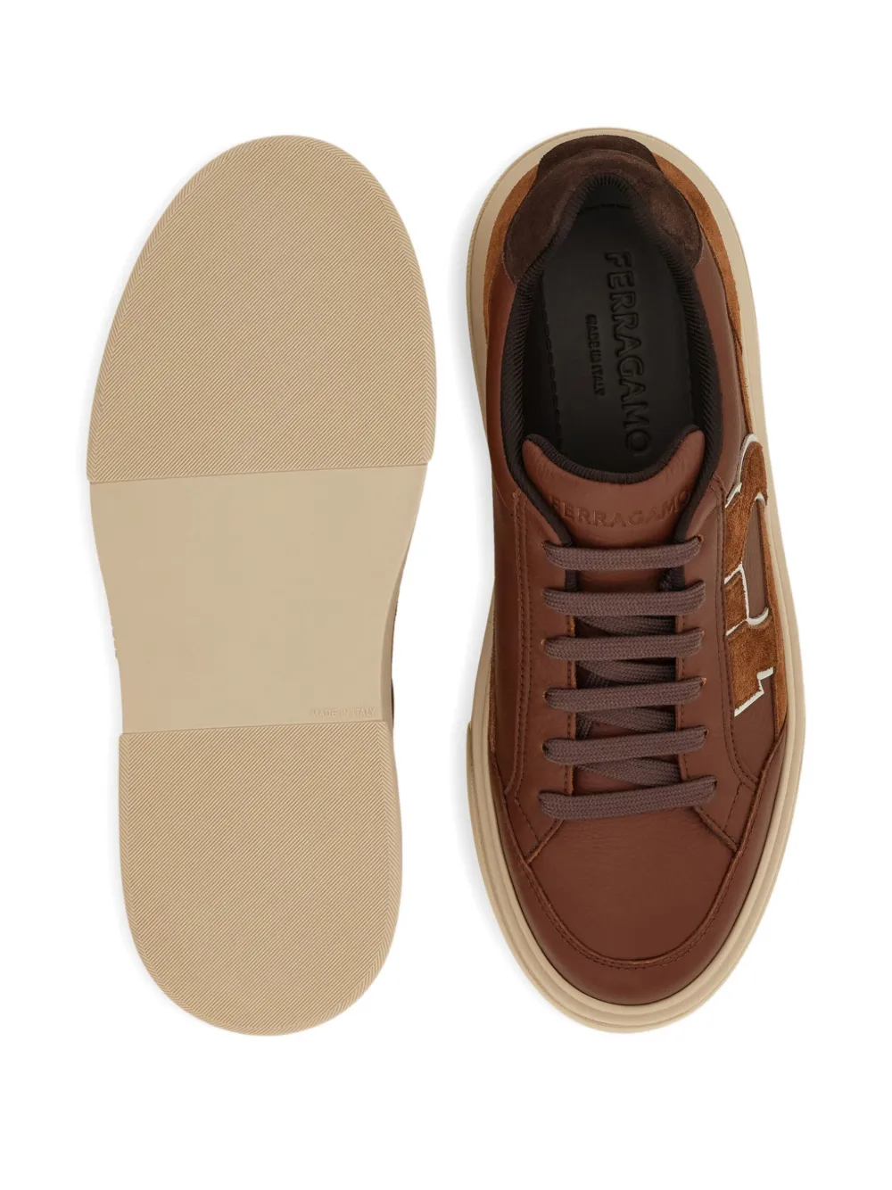 Ferragamo Leren sneakers Bruin