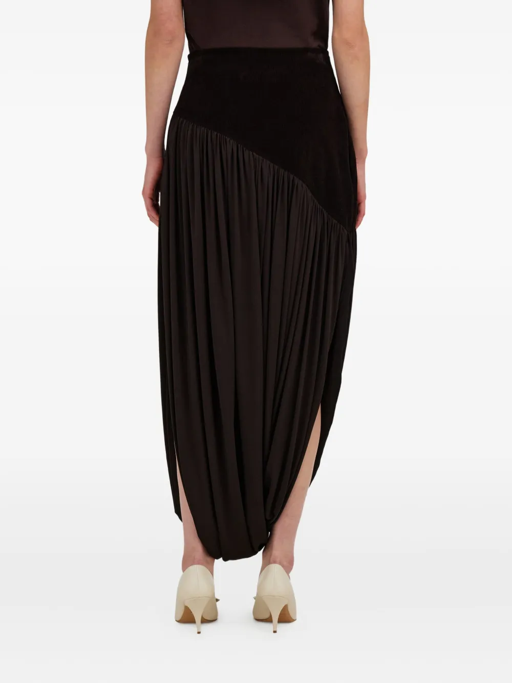Ferragamo Stretch gedrapeerde rok Bruin