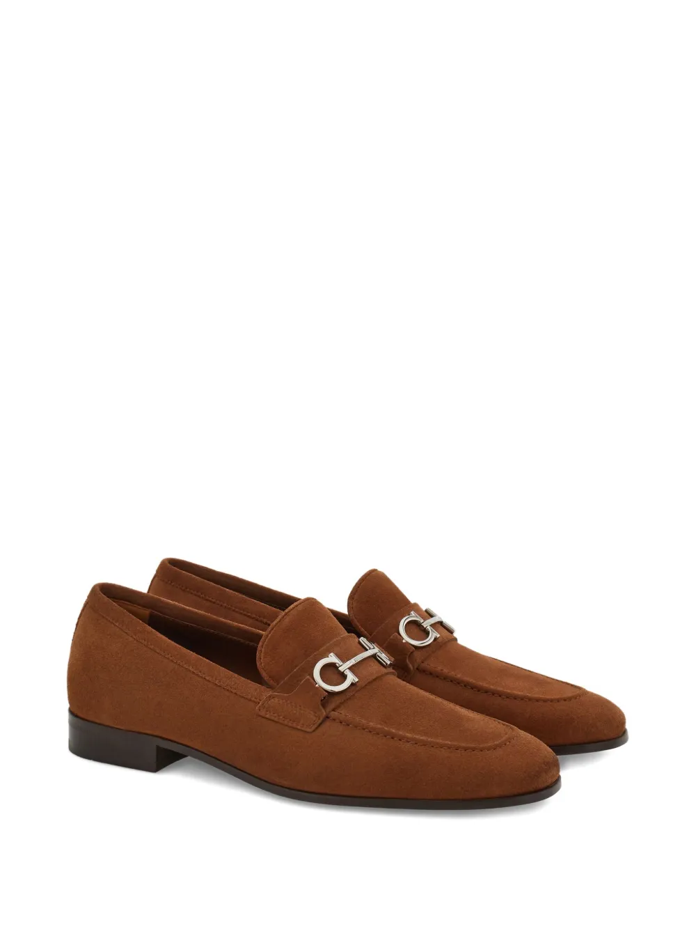 Ferragamo Gancini suede loafers Brown