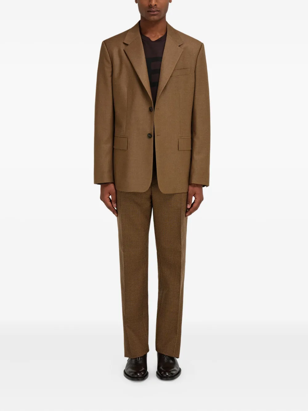 Ferragamo Blazer met enkele rij knopen Bruin