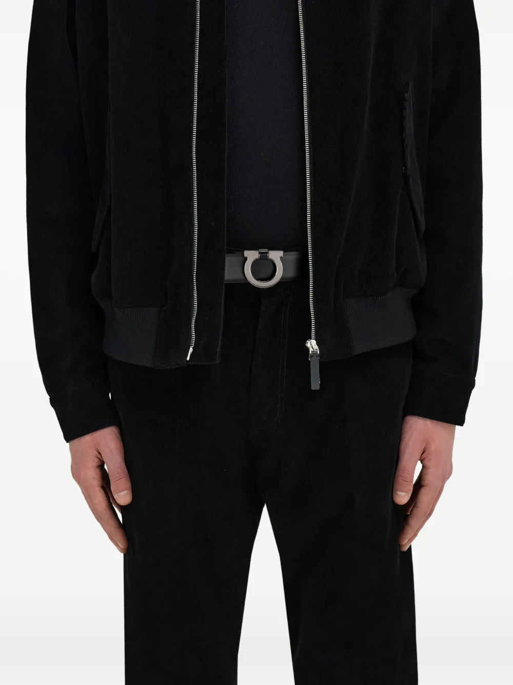 Ferragamo Leren riem Zwart