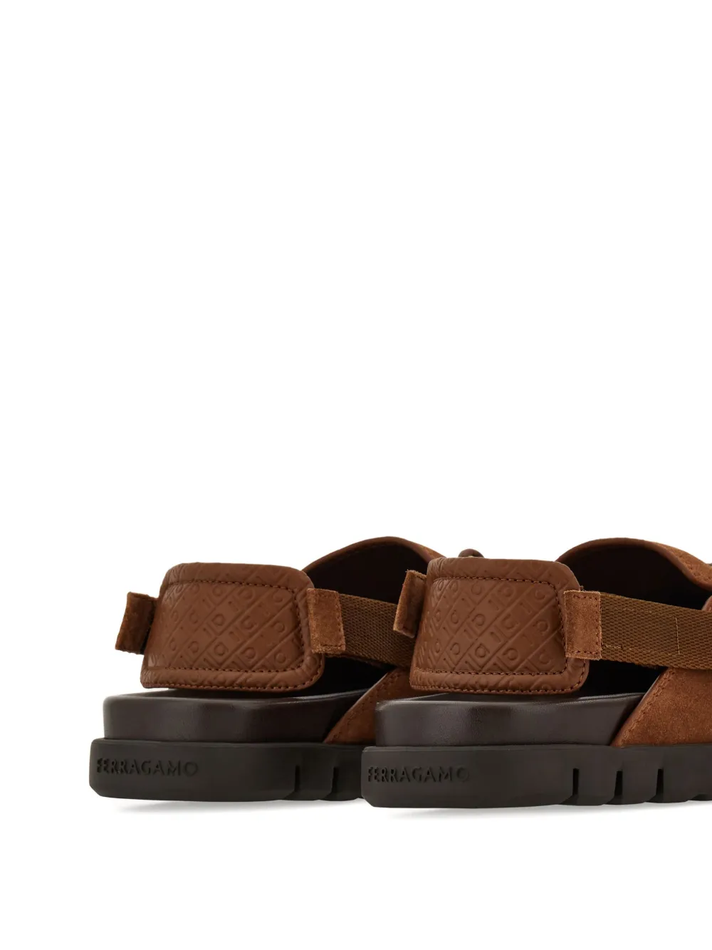 Ferragamo Gancini sandalen met gesp Bruin