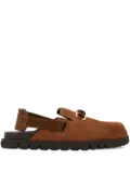 Ferragamo Gancini buckle flat sandals - Brown