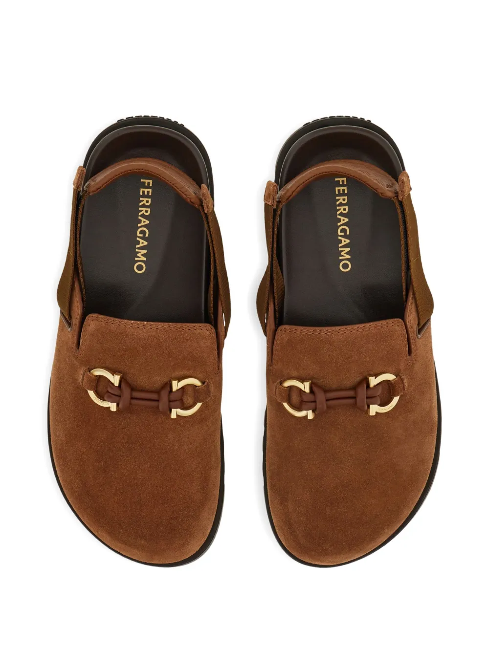 Ferragamo Gancini sandalen met gesp Bruin