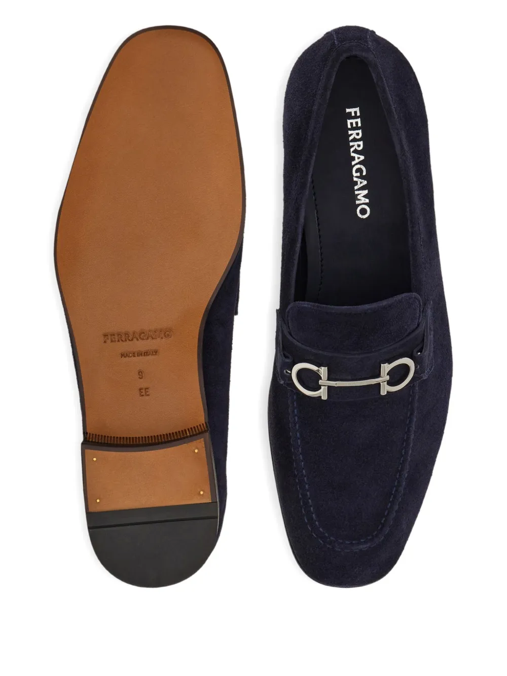 Ferragamo Gancini suede loafers Blue
