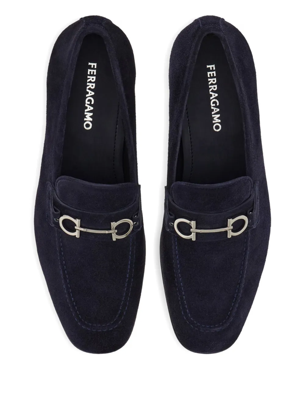 Ferragamo Gancini suede loafers Blue