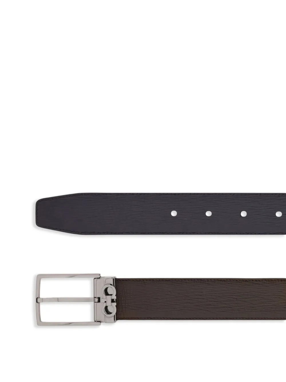 Ferragamo Riem met Gancini-plakkaat - Testa di moro/Midnight blue