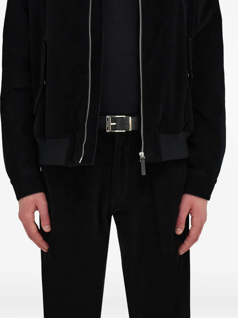 Ferragamo Leren riem Black Testa di Moro