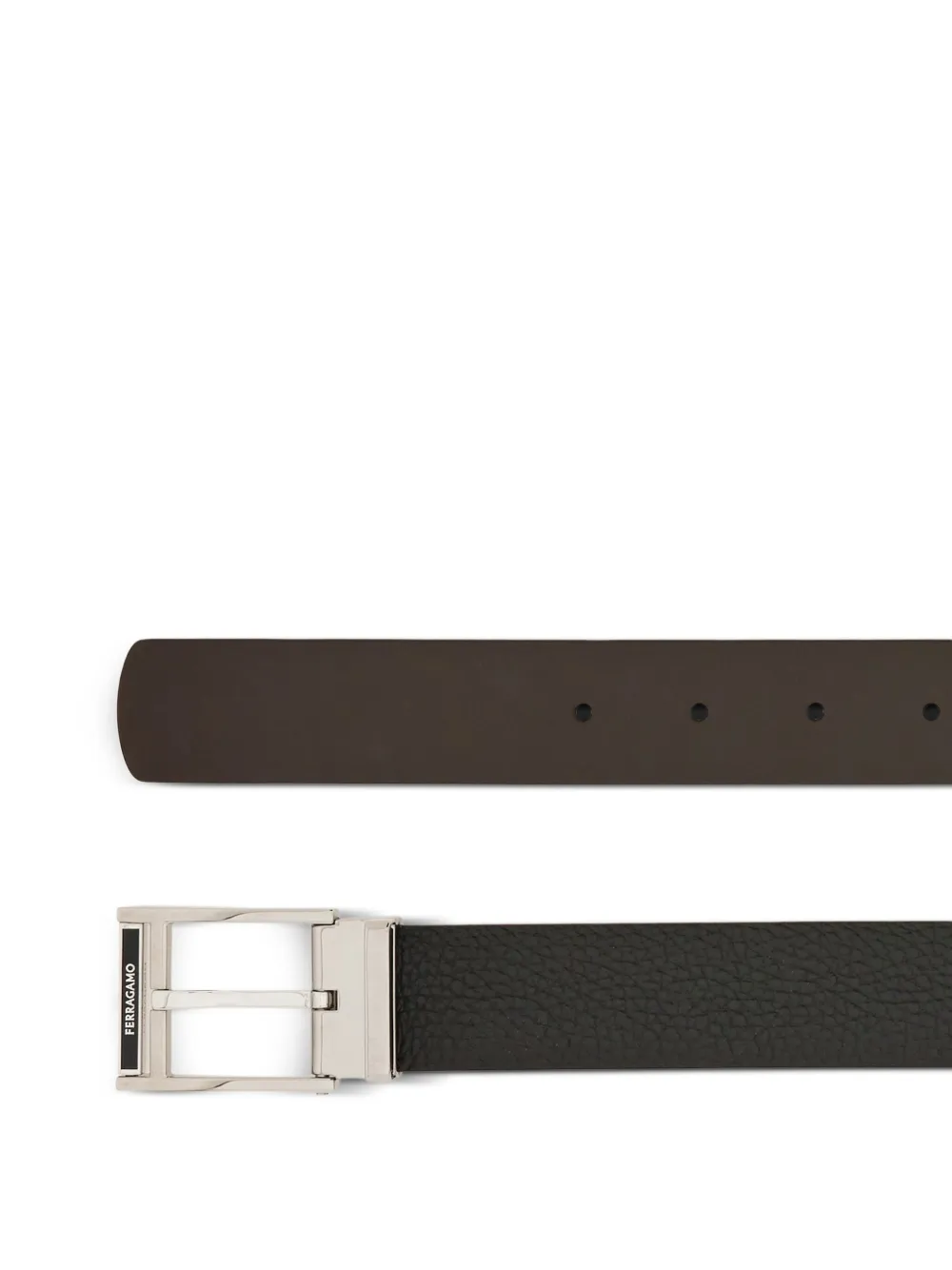 Ferragamo Leren riem Black Testa di Moro