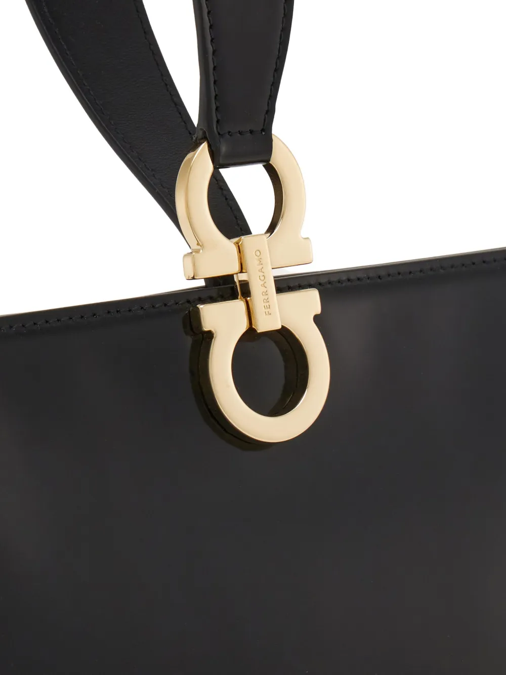 Ferragamo Geometrische leren handtas Zwart