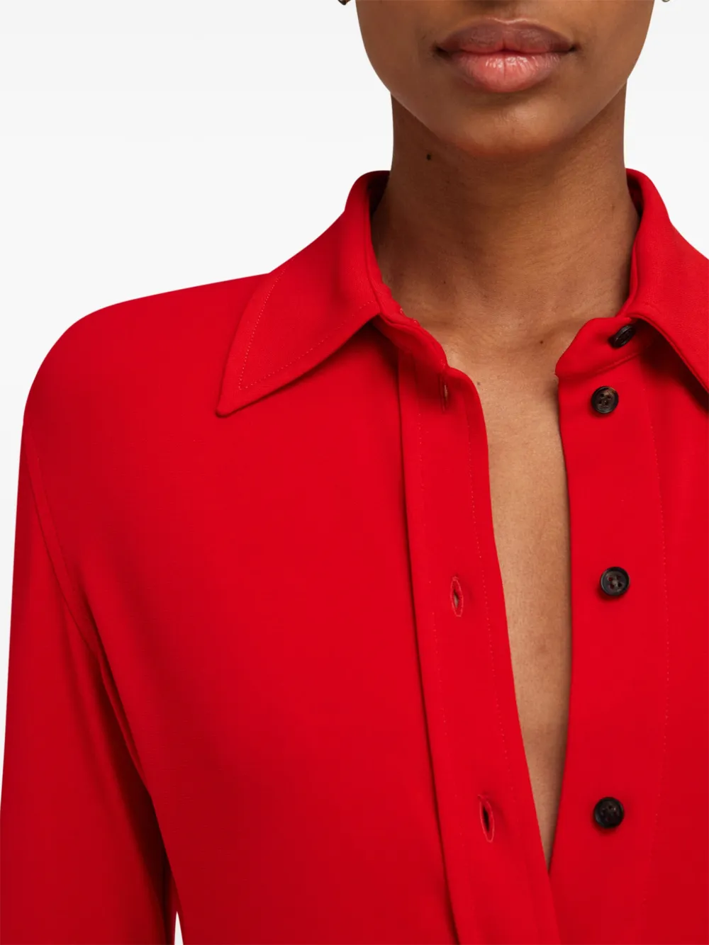 Ferragamo Button-up asymmetrische jurk Rood