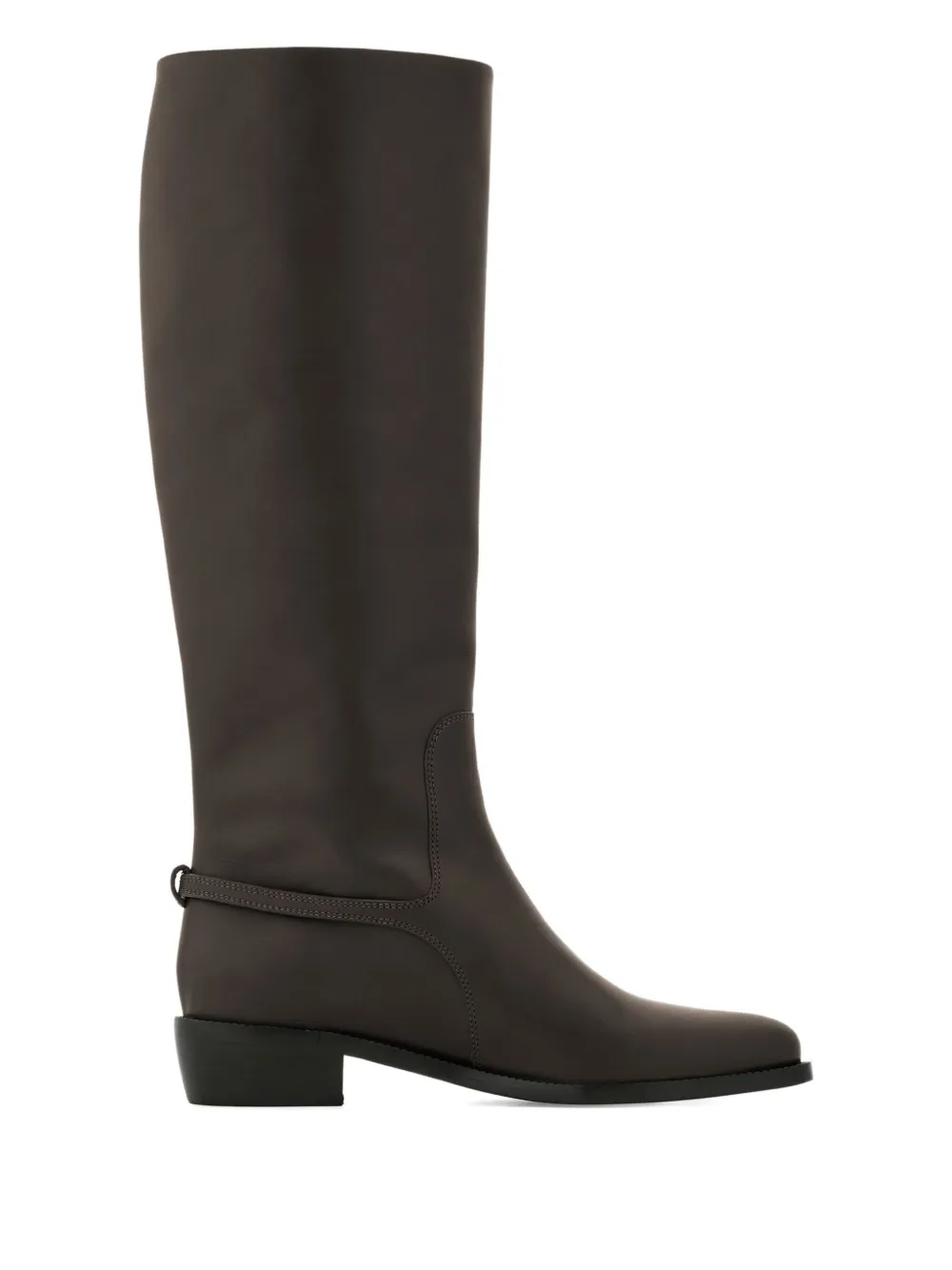 Ferragamo 35 mm leren knielaarzen TESTA DI MORO