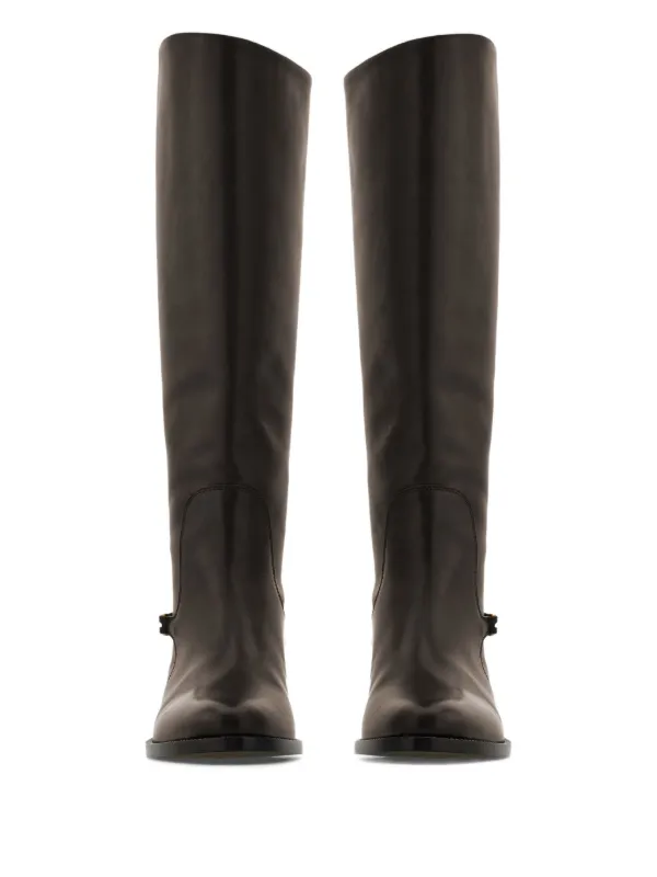 Ferragamo レザーロングブーツ 35mm | FARFETCH JP