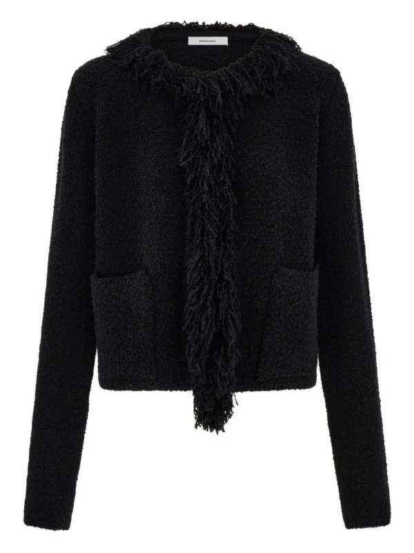 フェラガモ　カーディガン Ferragamo フリンジ カーディガン | ブラック | FARFETCH JP