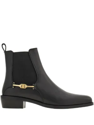 フェラガモ ブーツ 美品　チェルシーブーツ Ferragamo ロゴディテール ブーツ 30mm | ブラック | FARFETCH JP