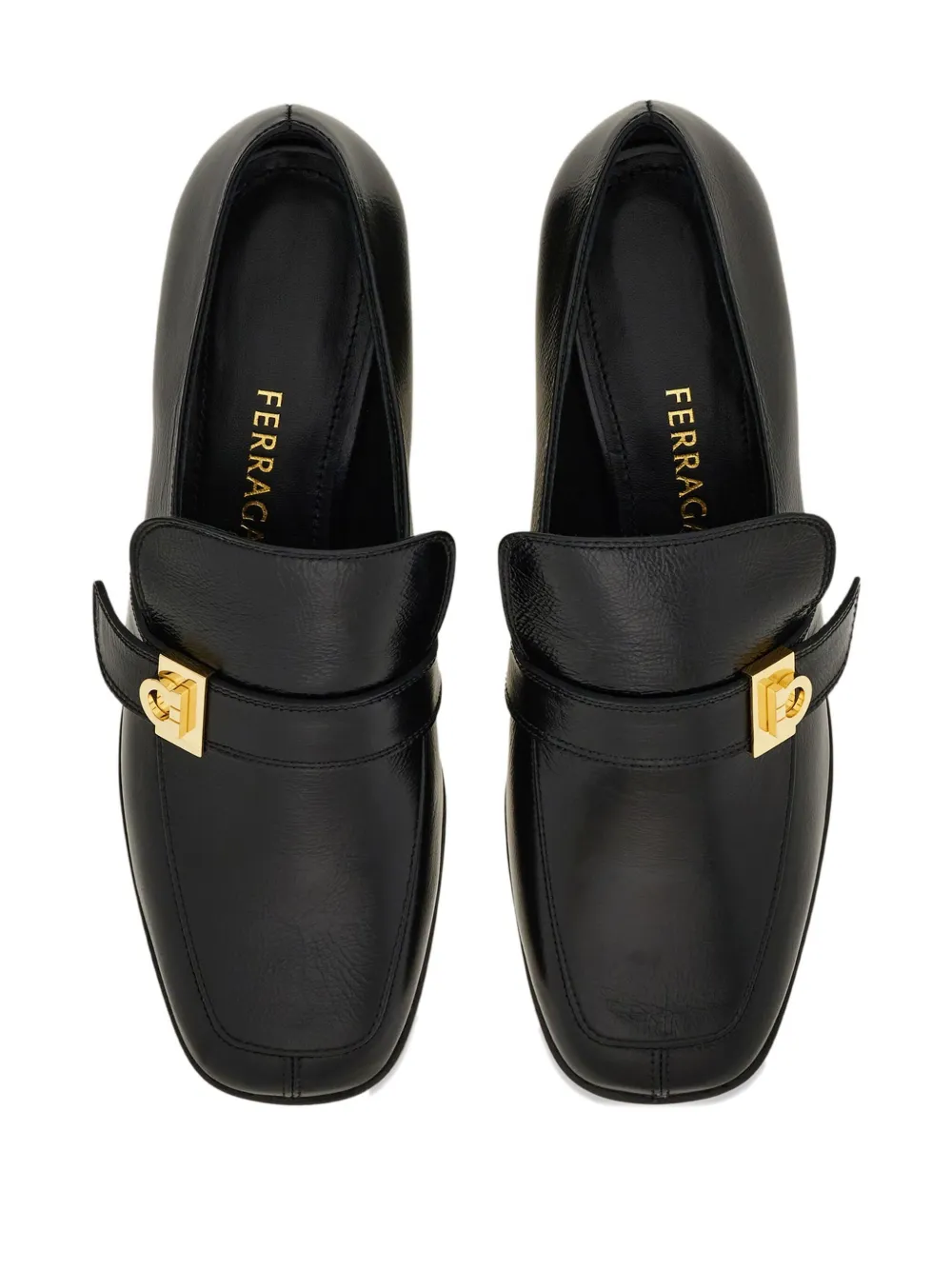 Ferragamo leather loafers Black