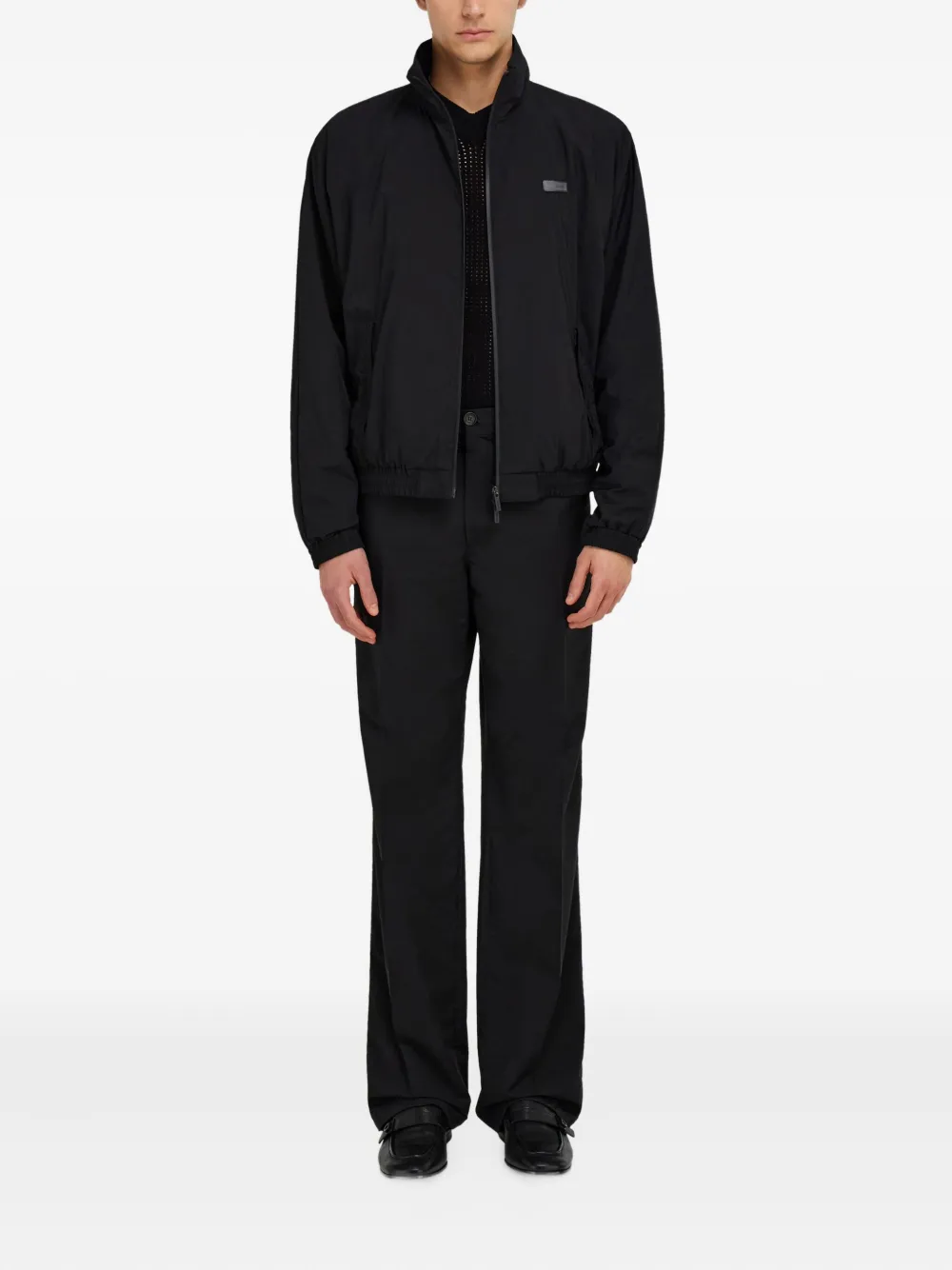Ferragamo Bomberjack met logopatch Zwart