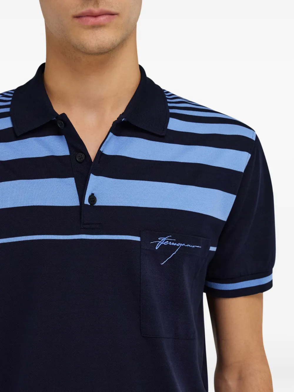 Ferragamo Gestreept poloshirt Blauw
