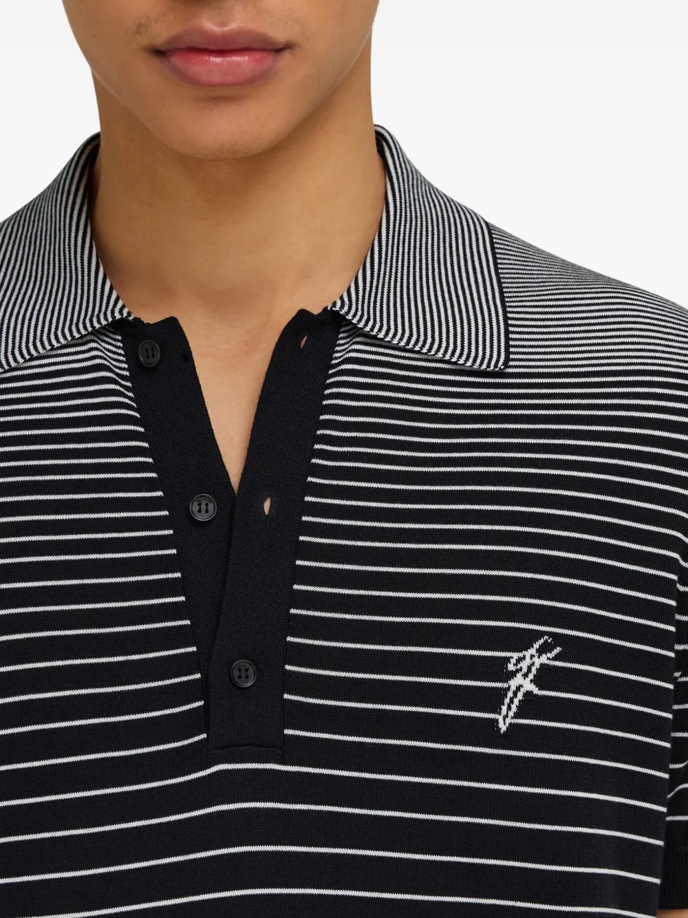 Ferragamo Gestreept poloshirt Zwart