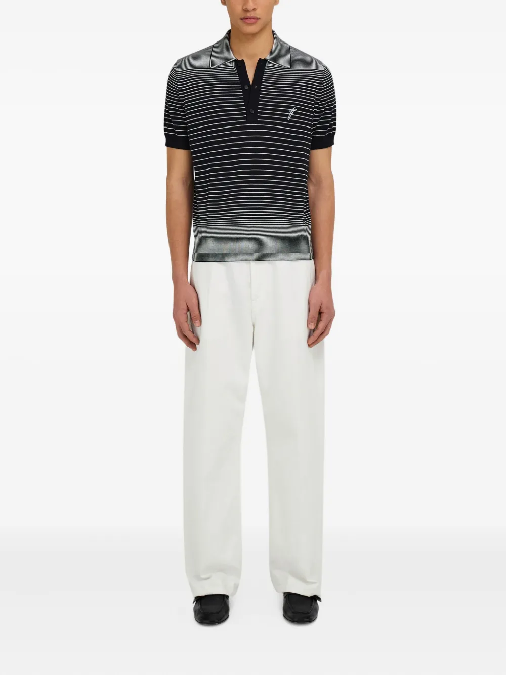 Ferragamo Gestreept poloshirt Zwart