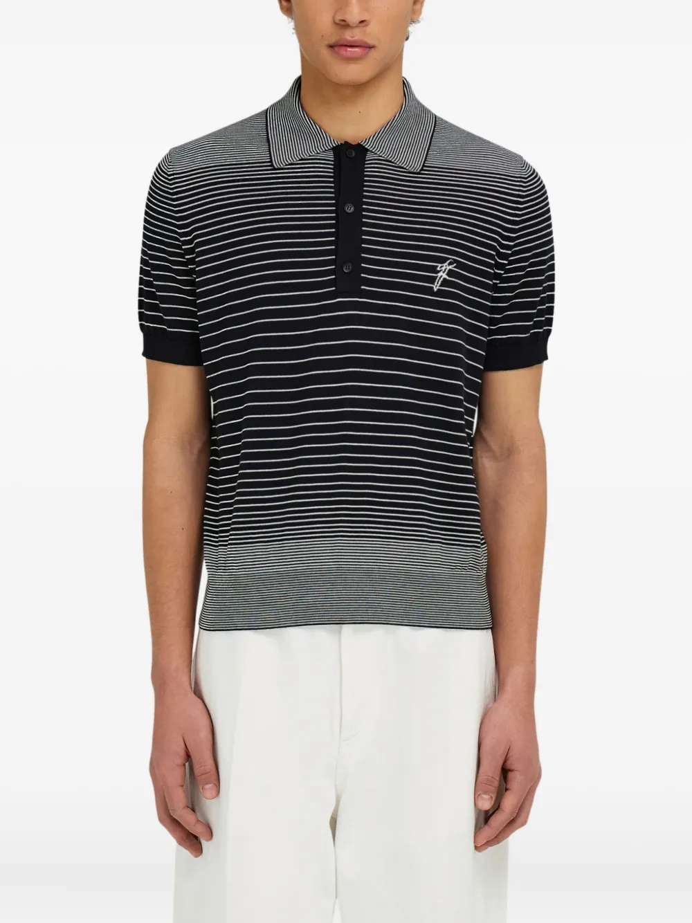 Ferragamo Gestreept poloshirt Zwart