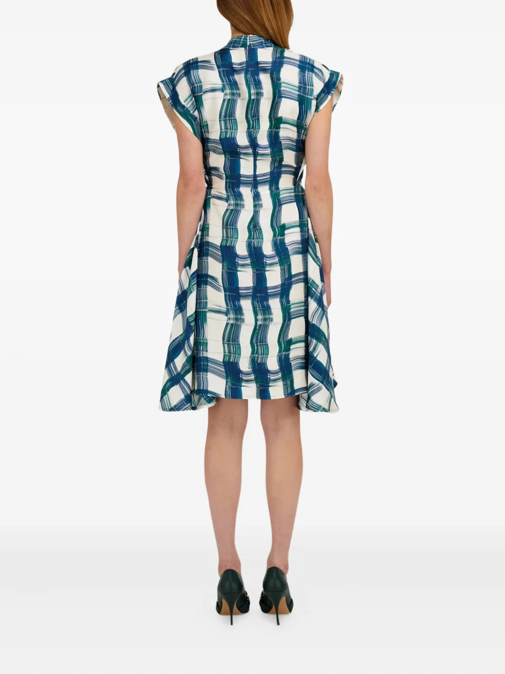 Ferragamo Midi-jurk met tartan-ruit Blauw