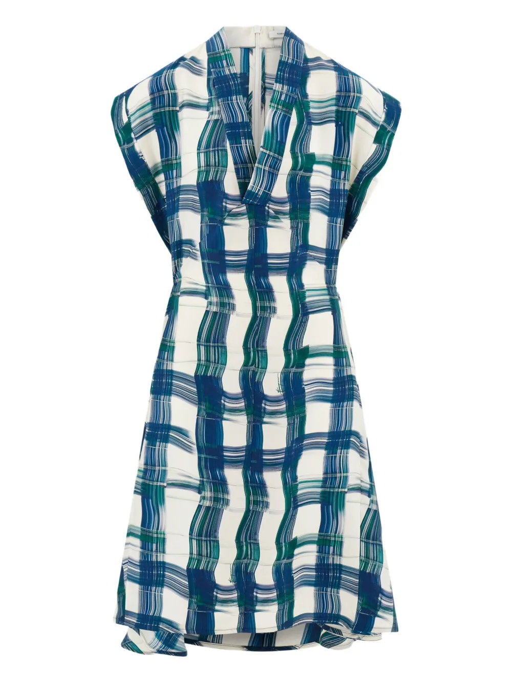 Ferragamo tartan-checked midi dress | Blue | Image 1