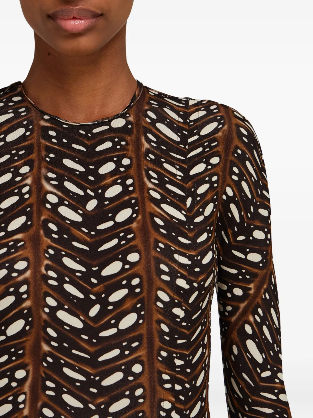 Ferragamo Maxi-jurk met print Bruin