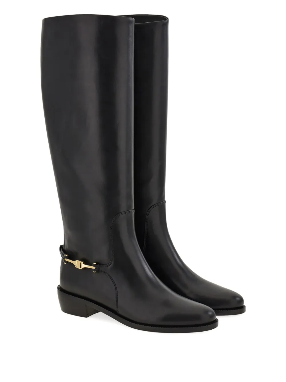 Ferragamo Leren knielaarzen Zwart