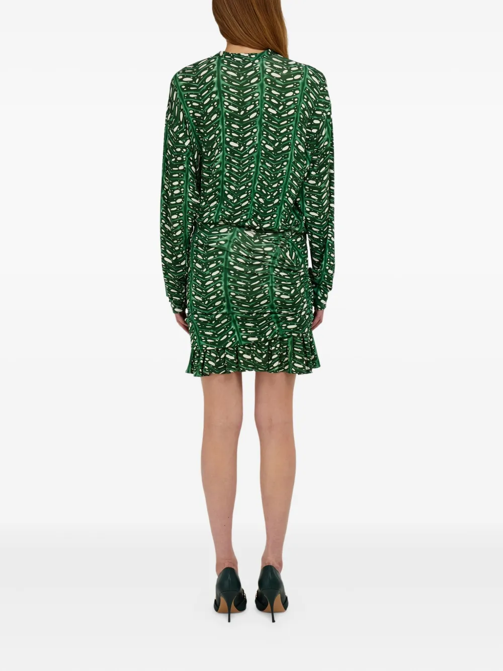 Ferragamo Mini-jurk met print Groen