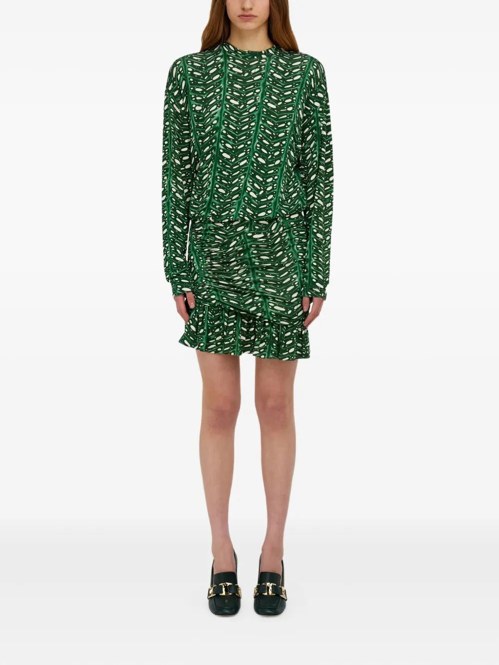 Ferragamo Mini-jurk met print - Groen