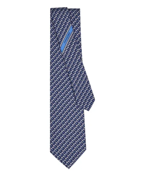 Ferragamo corbata de seda con elefantes estampados
