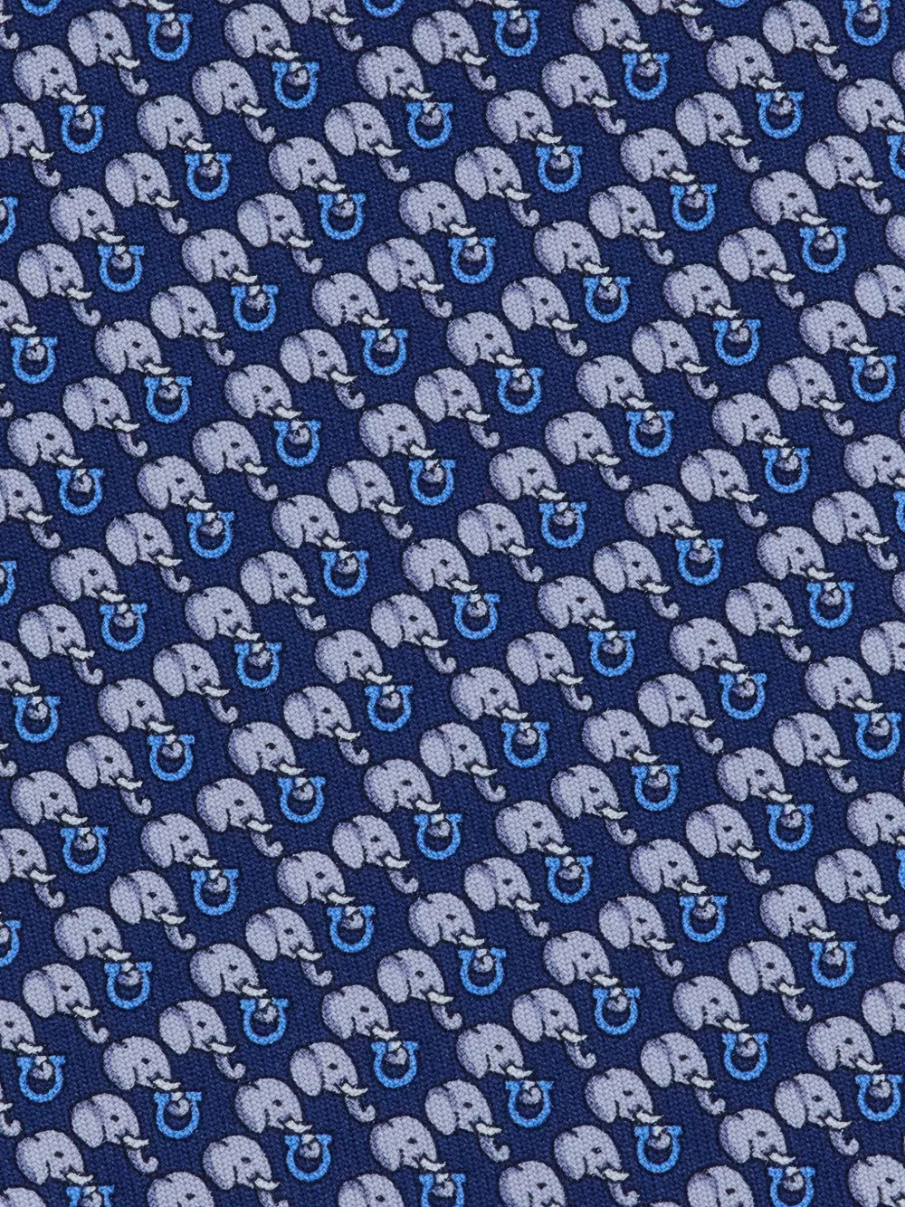 Ferragamo Zijden stropdas met olifant-print Blauw