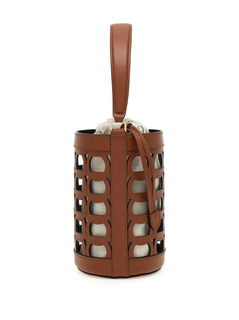 Ferragamo Uitgesneden leren bucket-tas Bruin
